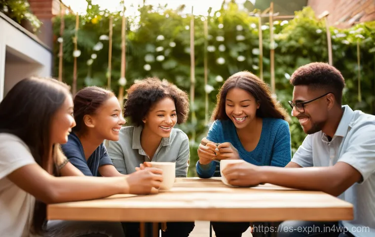 메타포의 역할 사회적 통합 - **Prompt 1: "Weaving Networks of Support"**
"A diverse group of adults and teenagers, spanning v...