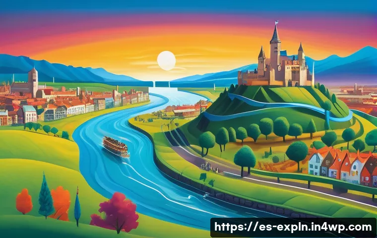 메타포가 교육에 미치는 긍정적 영향 - **Prompt:** A vibrant, imaginative scene illustrating the concept of "history as a flowing river." T...